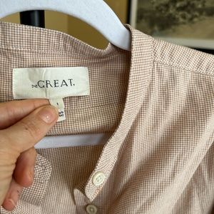The GREAT. gingham button down shirt Size US S Oversized